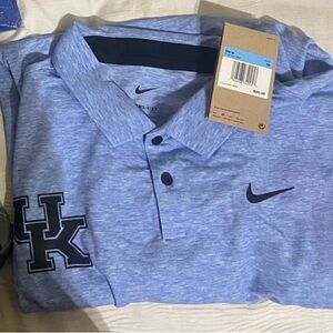 Nike Light Blue Polo with Logo and Emblem